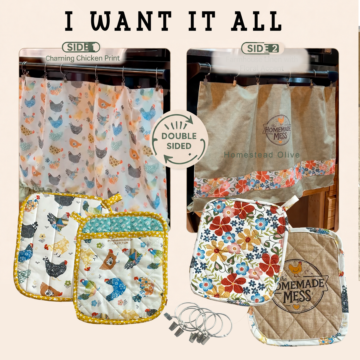 EARY ACCESS - Chicken Oven Apron & Hot Pads @TheHomemadeMess