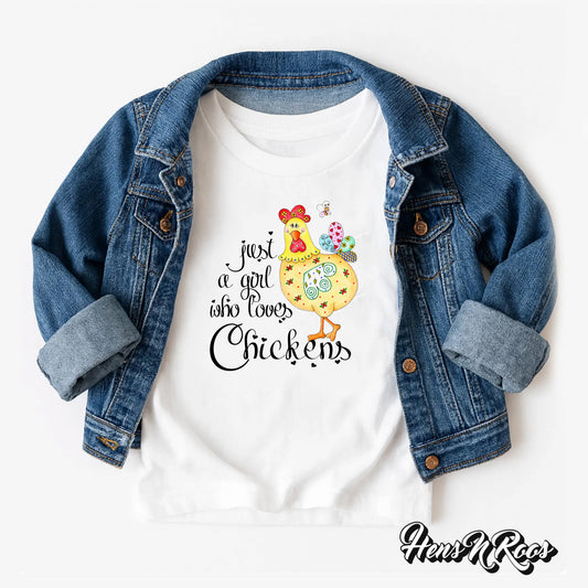 Just A Girl Who Loves Chickens - Backyard Chicken Farmer TShirt