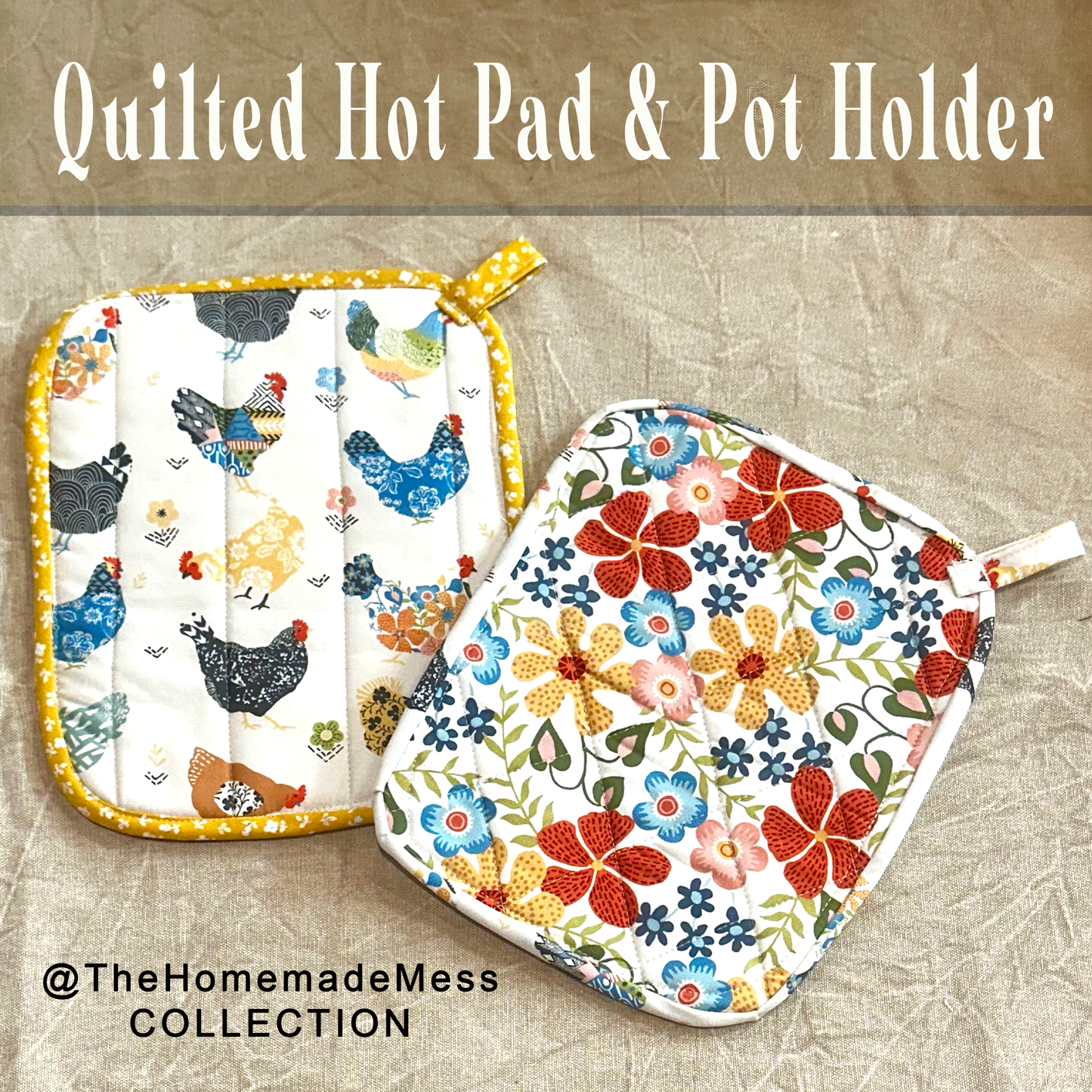 Hot Pad & Oven Mitt Chickens